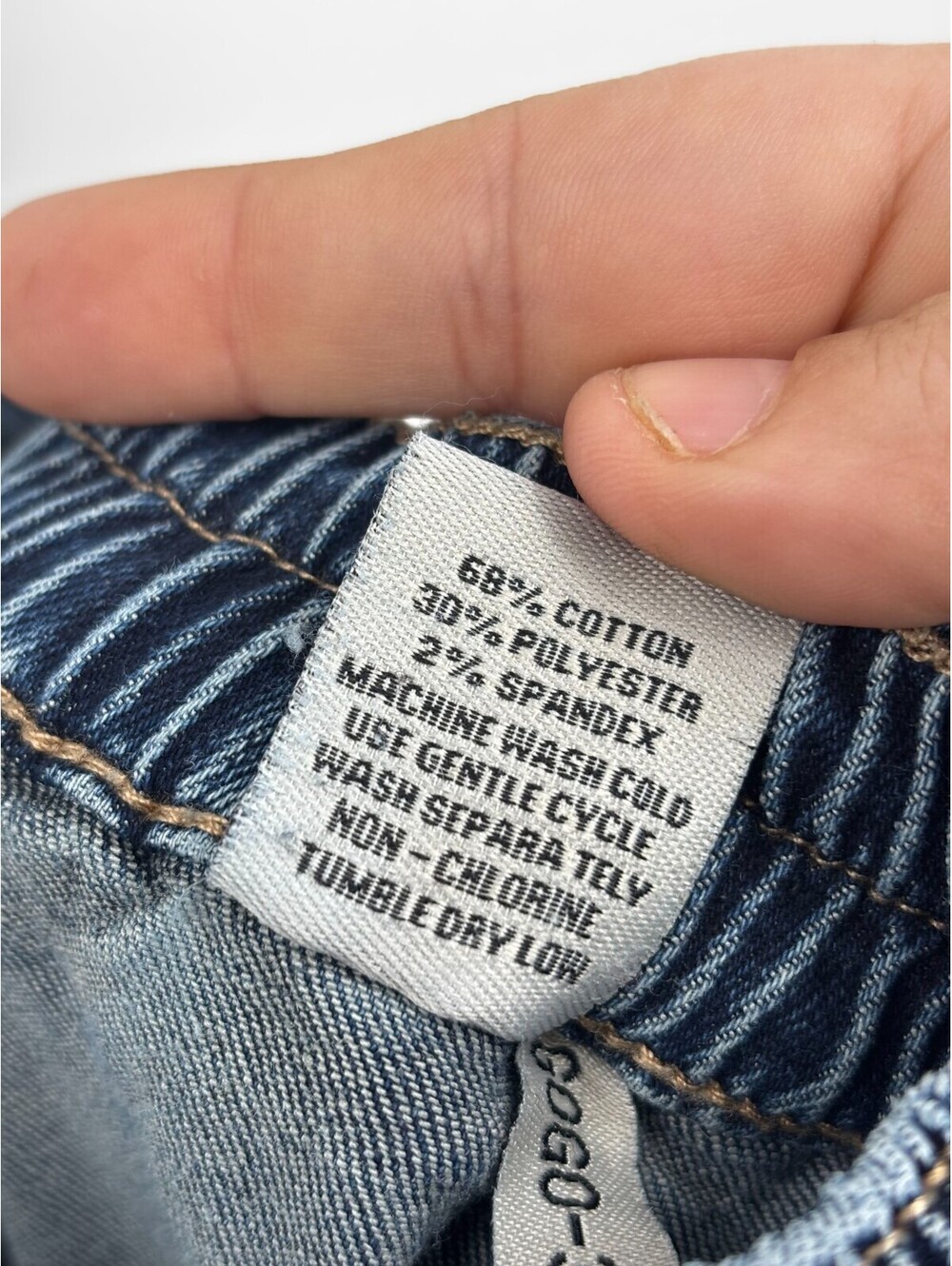 Gogo Jeans Women Skater Jeans Collection Blue Denim Cargo Pockets Wide Leg Sz 22 - Picture 7 of 7